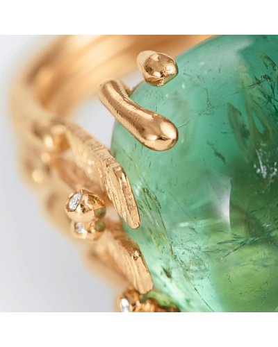 Ole Lynggaard Copenhagen Ring Large in Gold with Green Tourmaline and Diamonds (horloges)